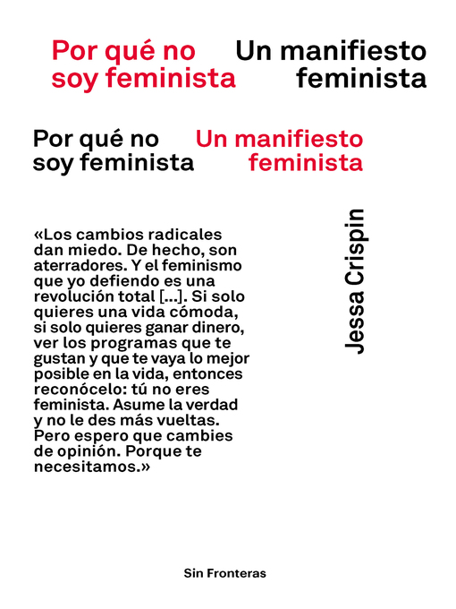 Cover image for Por qué no soy feminista